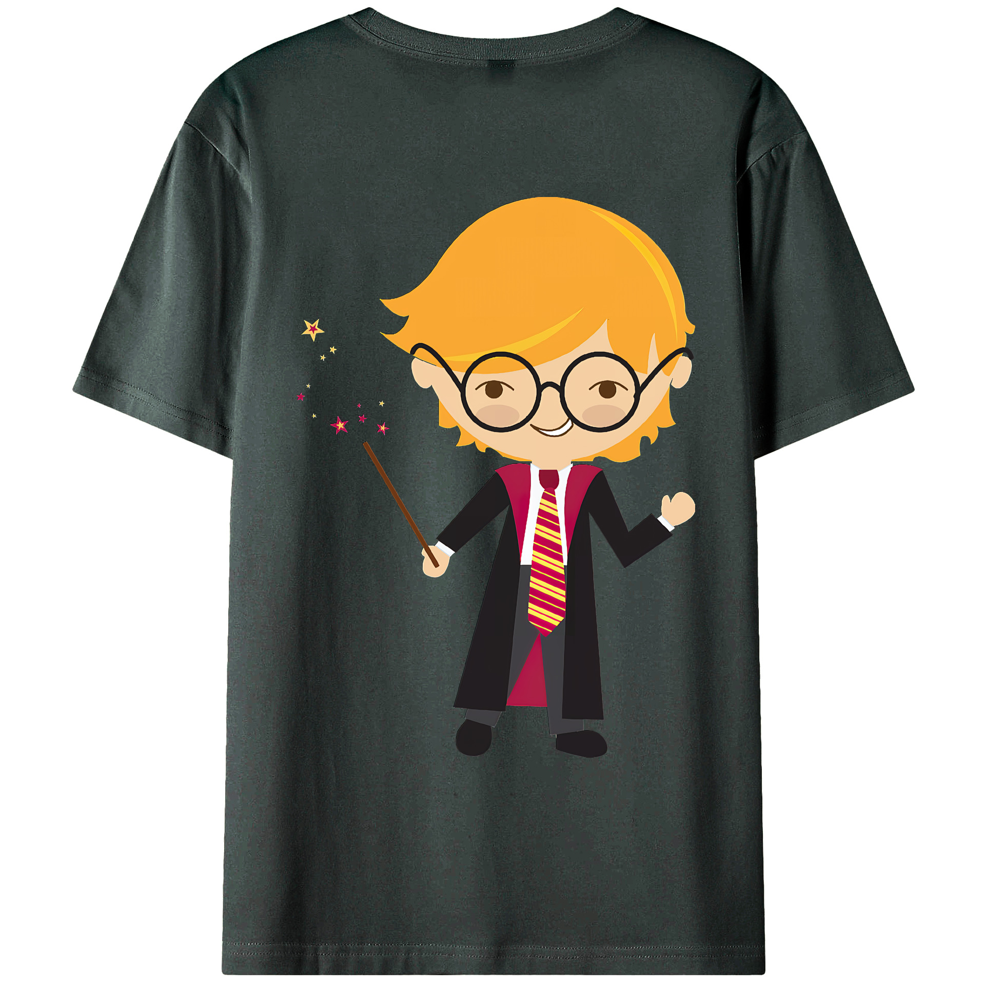 （画像用） Harry Potter ハリー・ポッターシリーズ 綿100％ メンズ半袖Tシャツ（バックプリント） 通気性